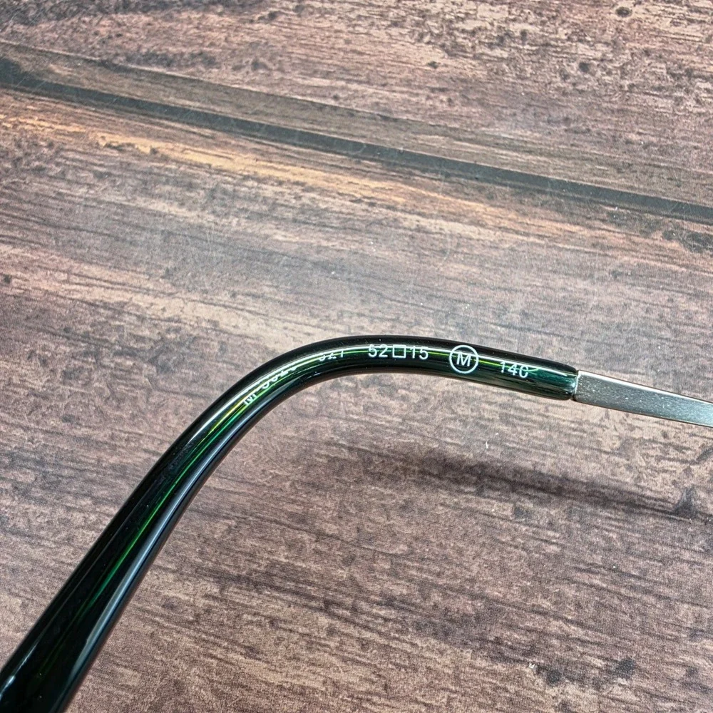Marchon NYC Green Marble Cat Eye Eyeglass Silver Metal Temples 52-15-140 M 2297